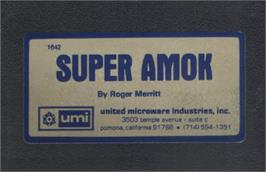 Cartridge artwork for Super Amok! on the Commodore VIC-20.