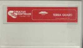 Cartridge artwork for Terraguard on the Commodore VIC-20.