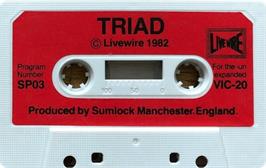 Cartridge artwork for Triad on the Commodore VIC-20.