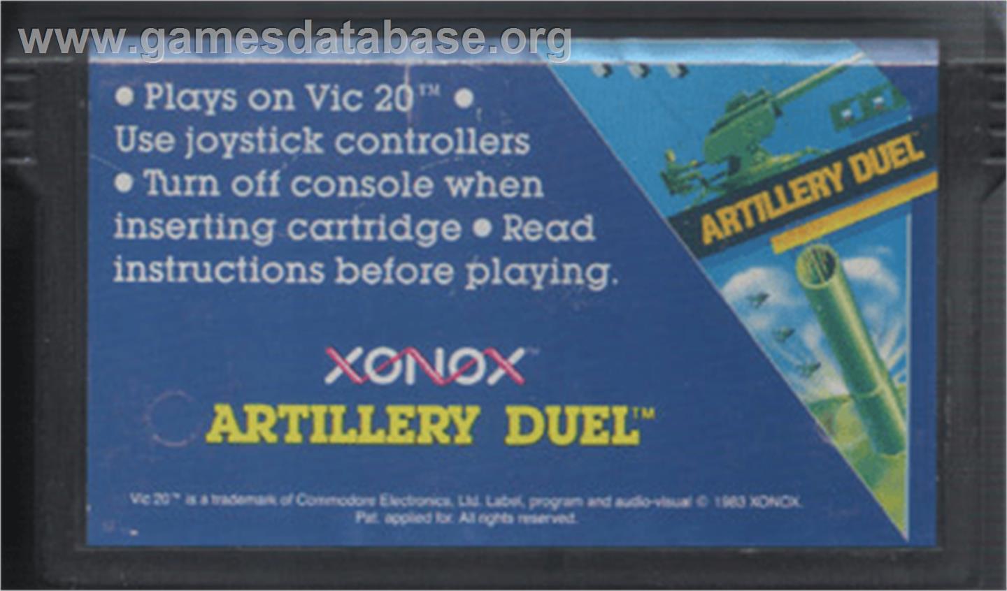 Artillery Duel - Commodore VIC-20 - Artwork - Cartridge