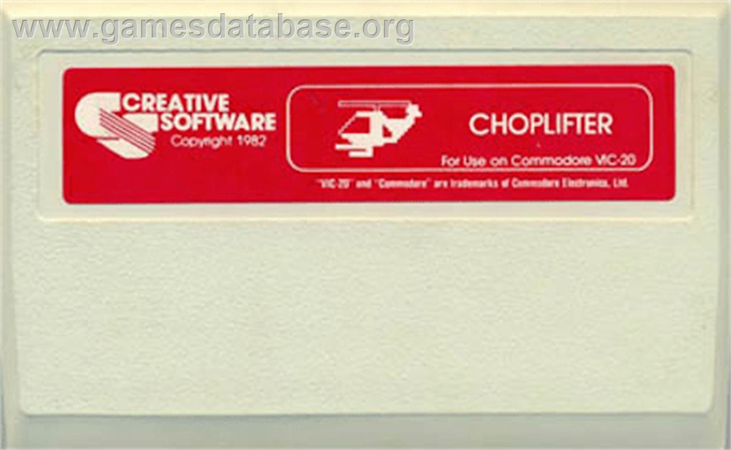 Choplifter - Commodore VIC-20 - Artwork - Cartridge