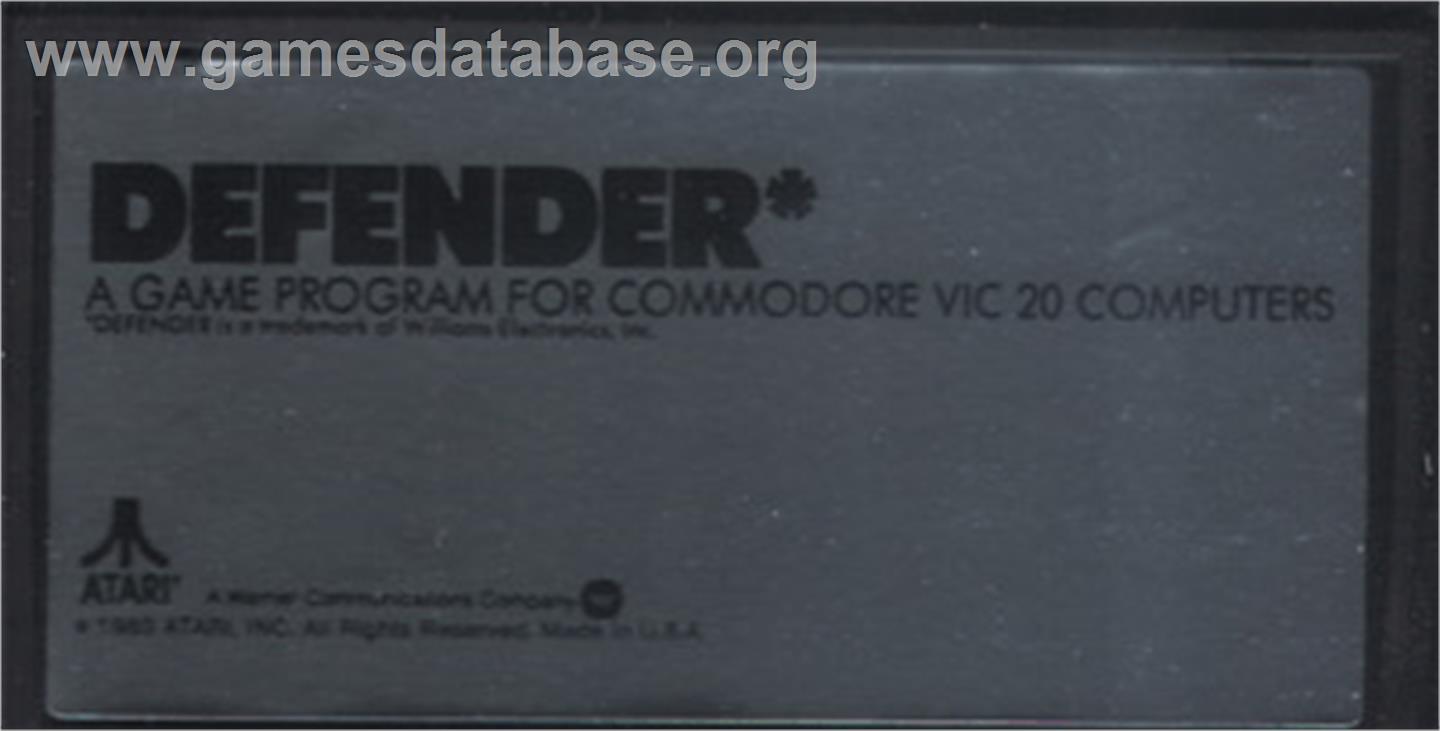 Defender - Commodore VIC-20 - Artwork - Cartridge