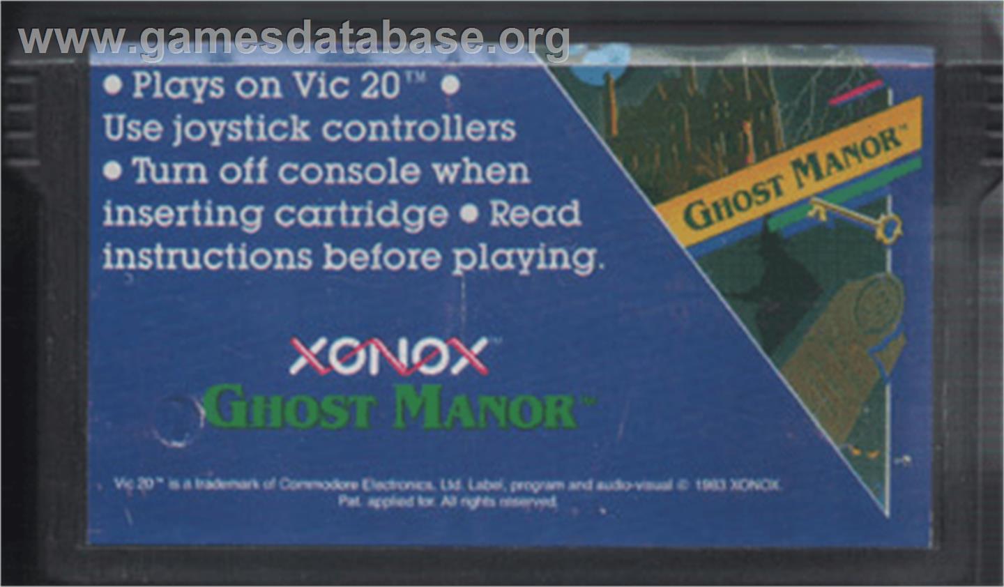 Ghost Manor - Commodore VIC-20 - Artwork - Cartridge