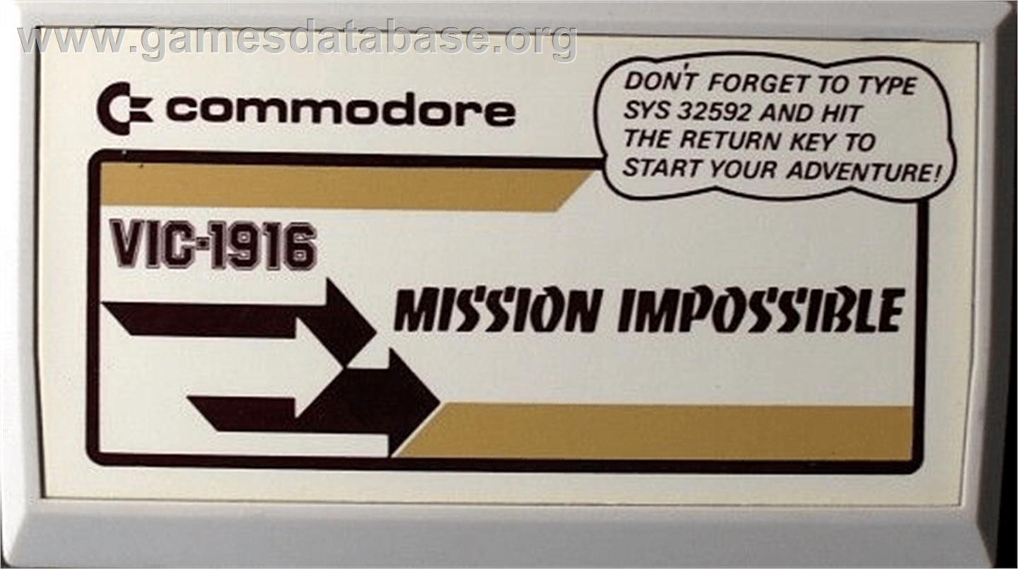 Mission Impossible - Commodore VIC-20 - Artwork - Cartridge