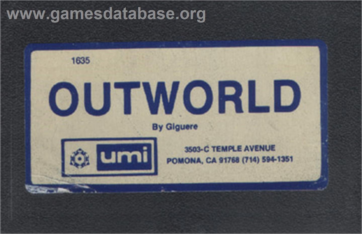 Outworld - Commodore VIC-20 - Artwork - Cartridge