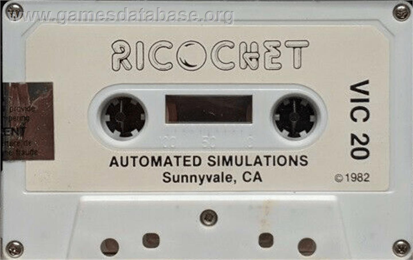 Ricochet - Commodore VIC-20 - Artwork - Cartridge