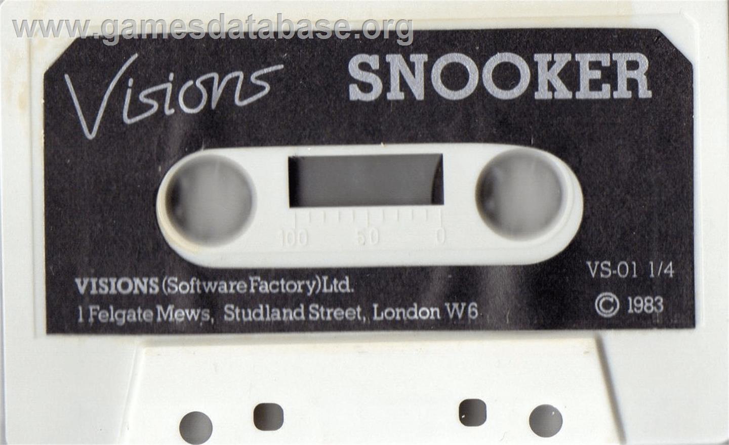 Snooker - Commodore VIC-20 - Artwork - Cartridge