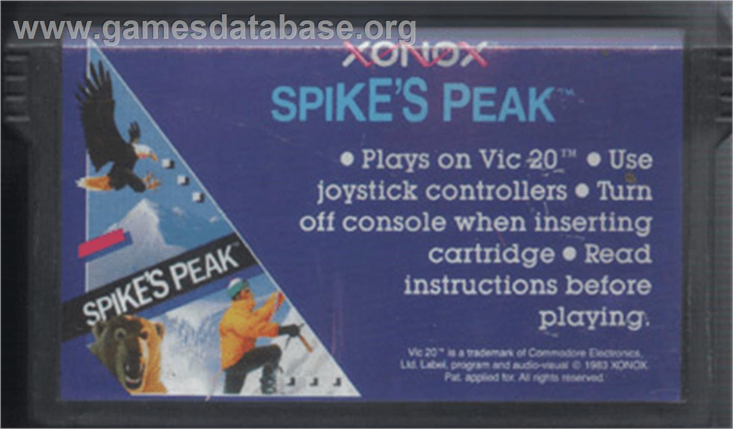 Spike's Peak - Commodore VIC-20 - Artwork - Cartridge