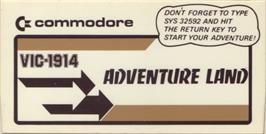 Top of cartridge artwork for Adventureland on the Commodore VIC-20.