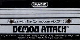 Top of cartridge artwork for Demon Attack on the Commodore VIC-20.
