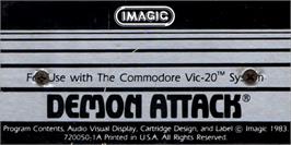 Top of cartridge artwork for Demon Attack on the Commodore VIC-20.