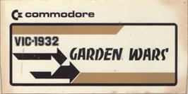 Top of cartridge artwork for Garden Wars on the Commodore VIC-20.