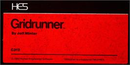 Top of cartridge artwork for Gridrunner on the Commodore VIC-20.