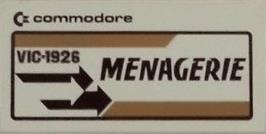 Top of cartridge artwork for Menagerie on the Commodore VIC-20.