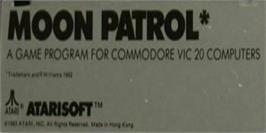 Top of cartridge artwork for Moon Patrol on the Commodore VIC-20.