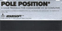 Top of cartridge artwork for Pole Position on the Commodore VIC-20.