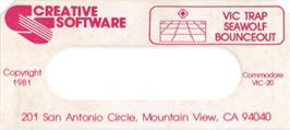 Top of cartridge artwork for Seawolf on the Commodore VIC-20.