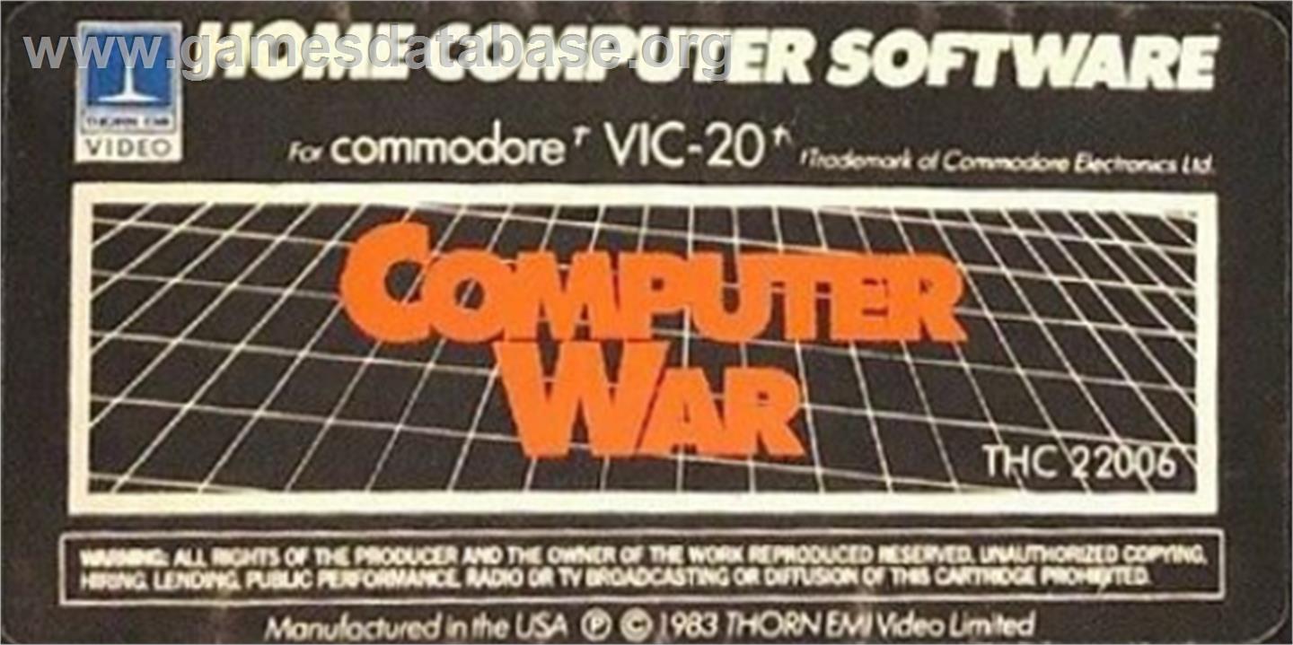 Computer War - Commodore VIC-20 - Artwork - Cartridge Top
