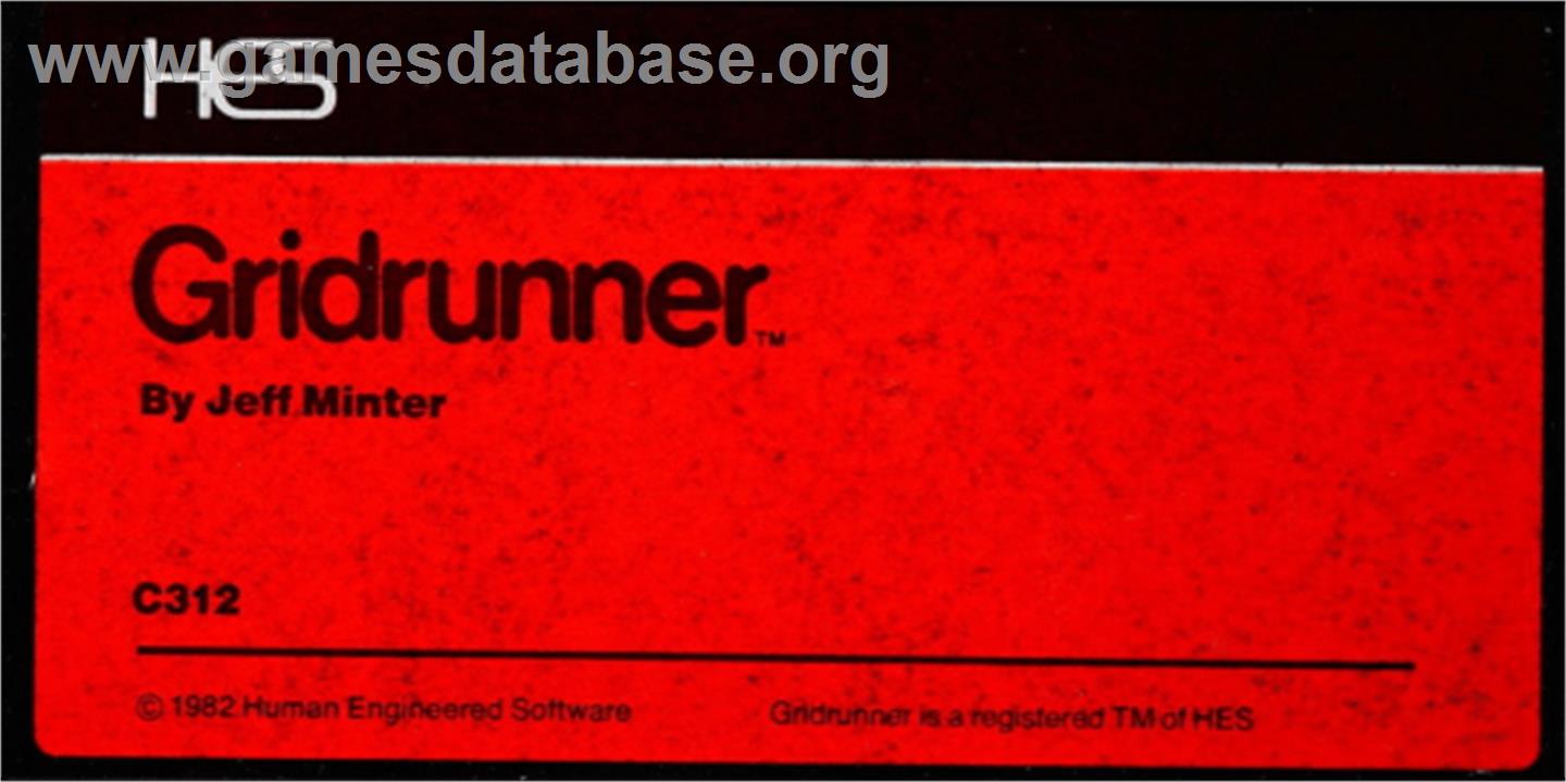 Gridrunner - Commodore VIC-20 - Artwork - Cartridge Top