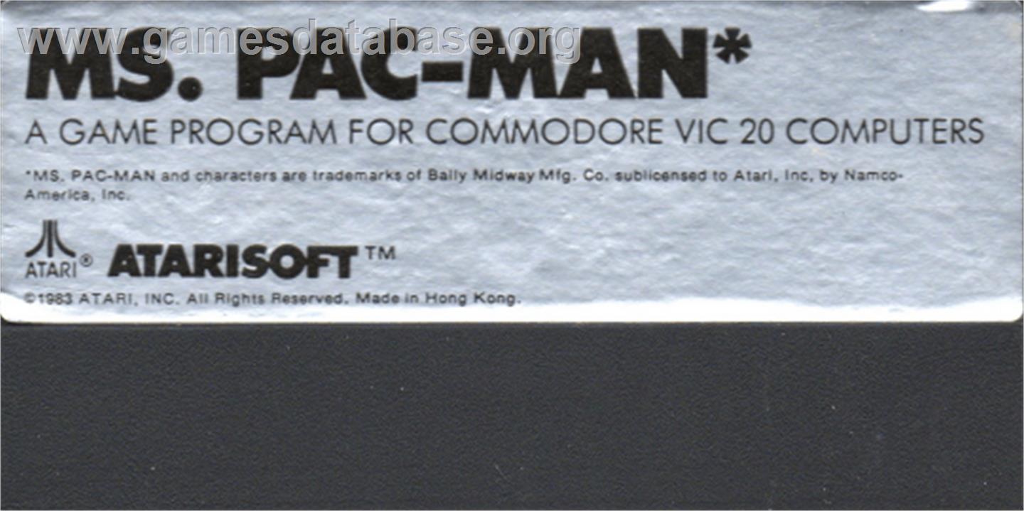 Ms. Pac-Man - Commodore VIC-20 - Artwork - Cartridge Top