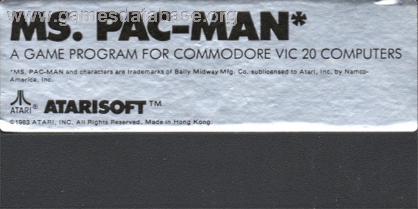 Ms. Pac-man - Commodore VIC-20 - Artwork - Cartridge Top