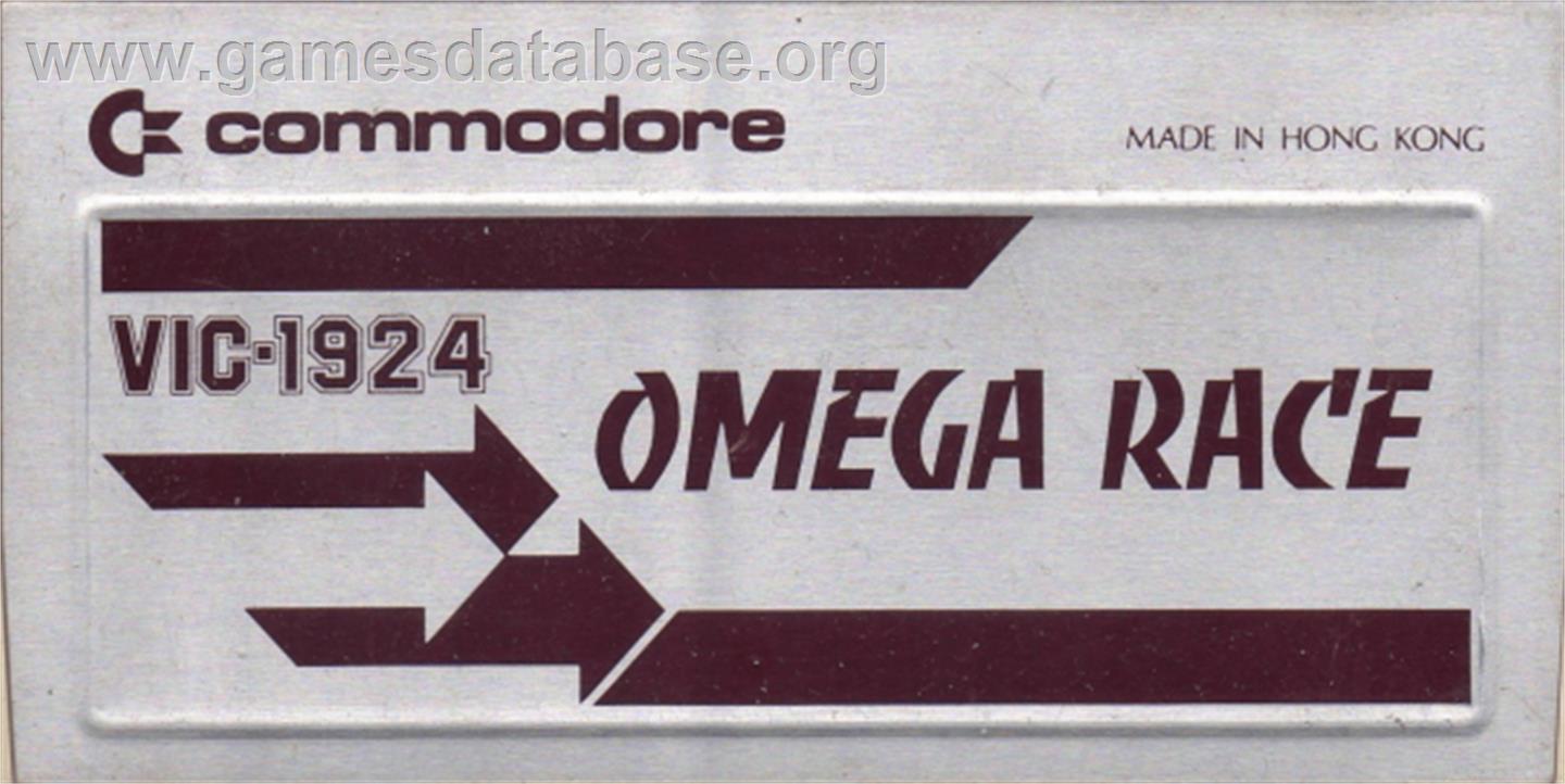 Omega Race - Commodore VIC-20 - Artwork - Cartridge Top