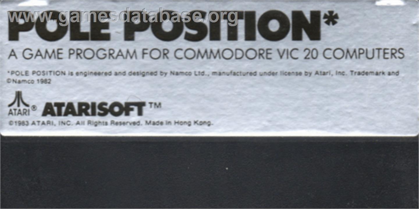 Pole Position - Commodore VIC-20 - Artwork - Cartridge Top