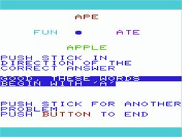 In game image of Answer Selection With Joystick on the Commodore VIC-20.