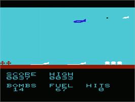 In game image of Bomber Attack on the Commodore VIC-20.