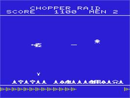 In game image of Chopper Raid on the Commodore VIC-20.