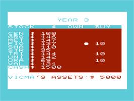 In game image of Computer Stocks And Bonds on the Commodore VIC-20.