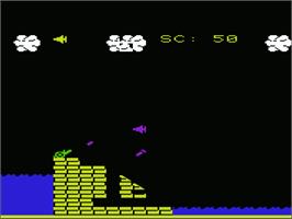 In game image of Dam Bomber on the Commodore VIC-20.