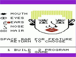 In game image of Face Maker on the Commodore VIC-20.