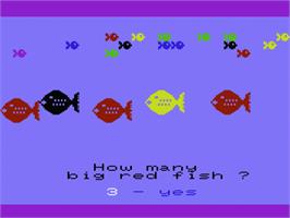 In game image of Fish Tank on the Commodore VIC-20.