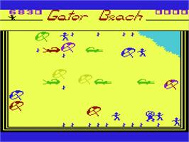 In game image of Gator Beach on the Commodore VIC-20.