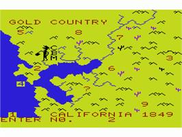 In game image of Gold Rush on the Commodore VIC-20.