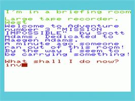In game image of Mission Impossible on the Commodore VIC-20.