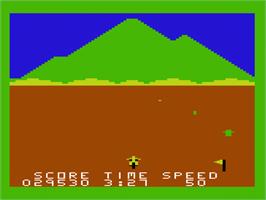 In game image of Motocross Racer on the Commodore VIC-20.