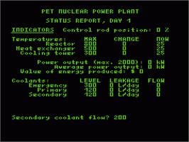 In game image of Nuclear Power Plant on the Commodore VIC-20.