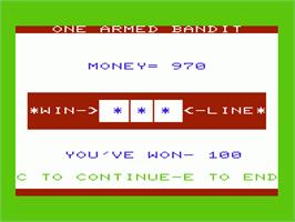 In game image of One Armed Bandit on the Commodore VIC-20.