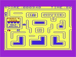 In game image of Pizza Delivery Man on the Commodore VIC-20.