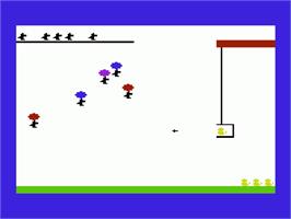 In game image of Pooyan on the Commodore VIC-20.