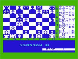 In game image of Sargon 2 Chess on the Commodore VIC-20.
