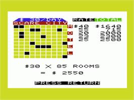 In game image of Scare City Motel on the Commodore VIC-20.