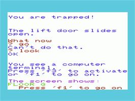 In game image of Secret Mission on the Commodore VIC-20.