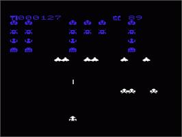 In game image of Supervaders - The Game Of War on the Commodore VIC-20.