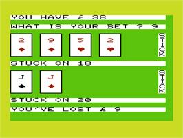 In game image of Three Great Games Of Chance on the Commodore VIC-20.
