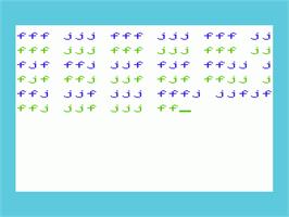 In game image of Typing Tutor on the Commodore VIC-20.