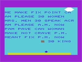 In game image of Word Invaders on the Commodore VIC-20.