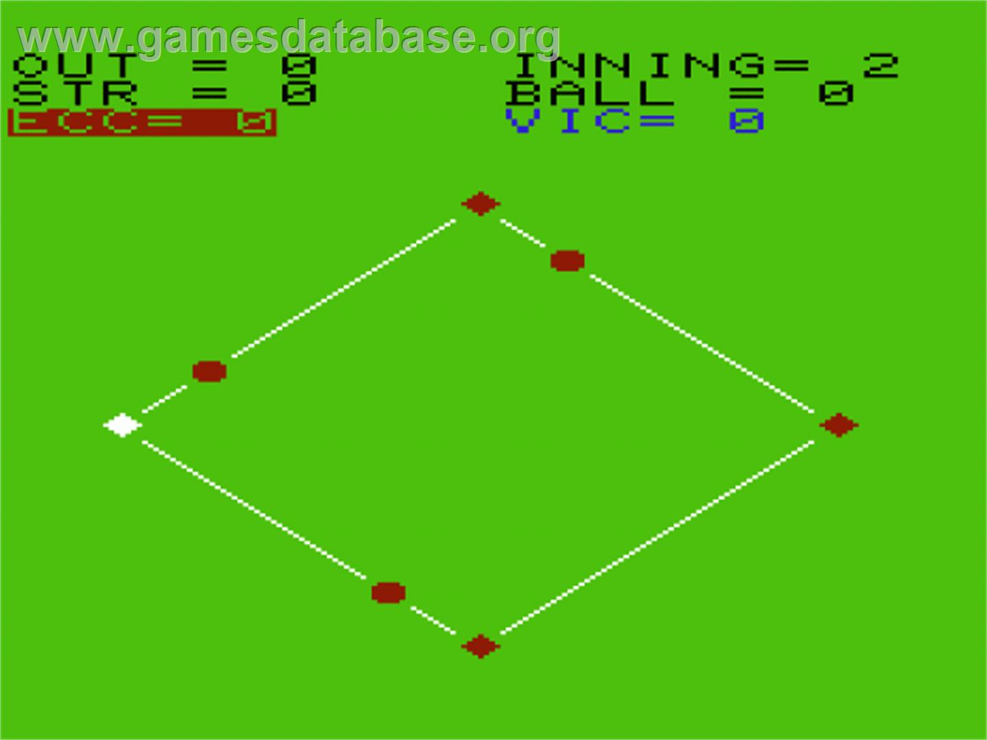 Baseball - Commodore VIC-20 - Artwork - In Game